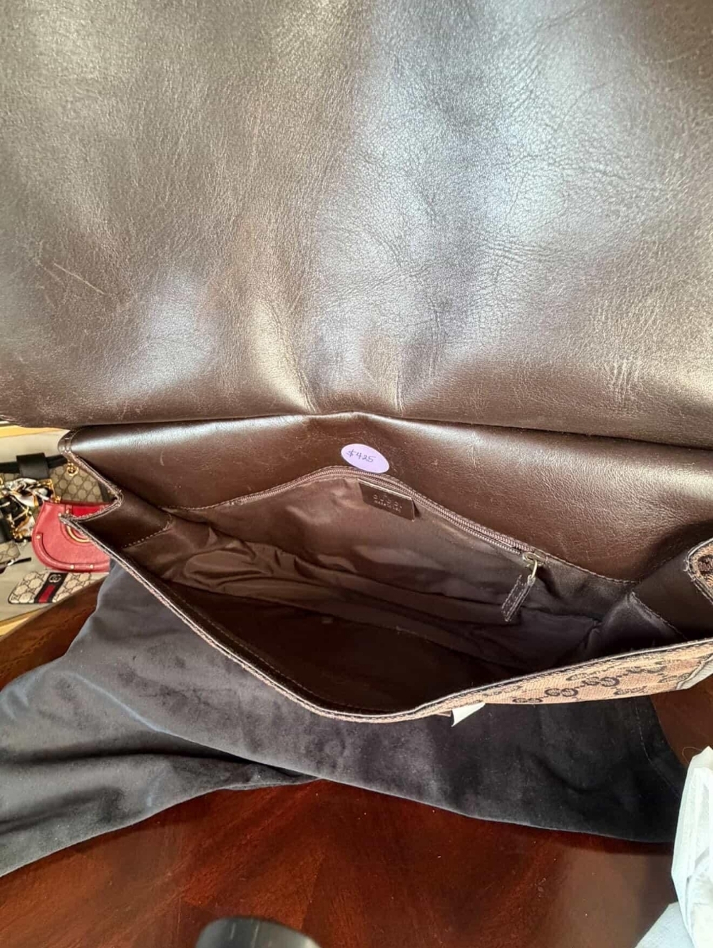 Gucci GG Canvas D-Ring Shoulder Bag Brown Monogram Tom Ford Era - Picture 6 of 11